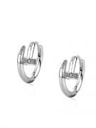 Small cubic zirconia track earring-7