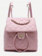 Pink leather backpack-3