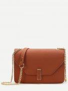 Leather shoulder bag with chain-1
