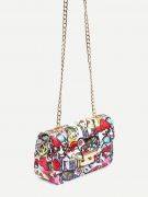 Colorful bag with print and lock-2