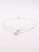 Silver crescent and star double layer necklace-4