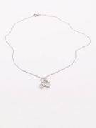 Silver Toss Cubic Zirconia and Seashell Necklace-3