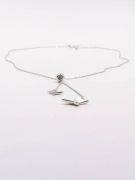 Silver Zipper Butterfly Necklace-3