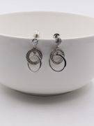 Silver zircon circles earring-1