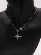 Silver Zircon Snowflake Necklace-1