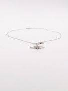 Silver Zircon Snowflake Necklace-4