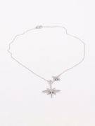 Silver Zircon Snowflake Necklace-5