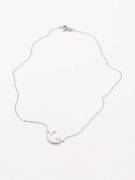 Soft silver crescent necklace-4