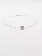 Soft silver zircon lobe necklace-3