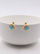 turquoise zircon earrings-3