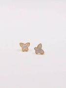 Van Cleef Butterfly Shell Silver Earring-4