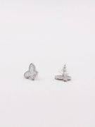 Van Cleef Butterfly Shell Silver Earring-6