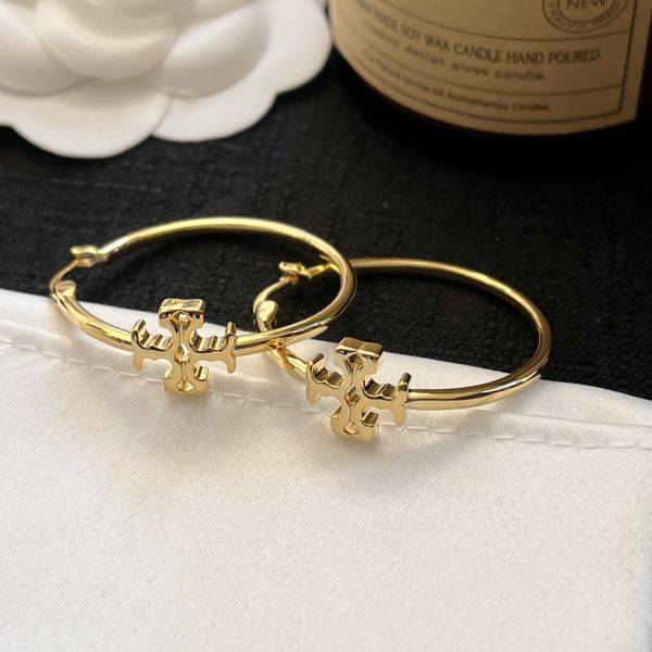Tory Burch metal large hoop earrings