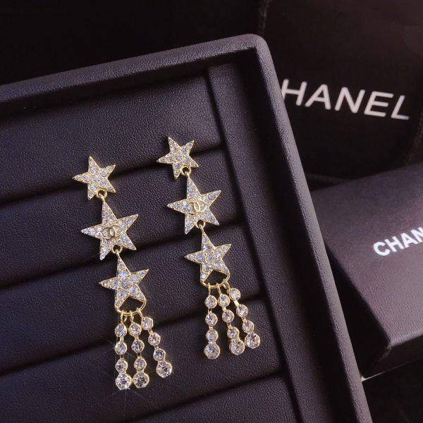 Chanel Three Stars long earrings