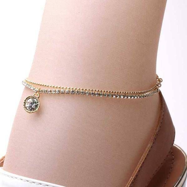 Anklet inlaid with crystal