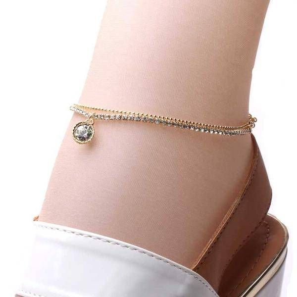 Anklet inlaid with crystal
