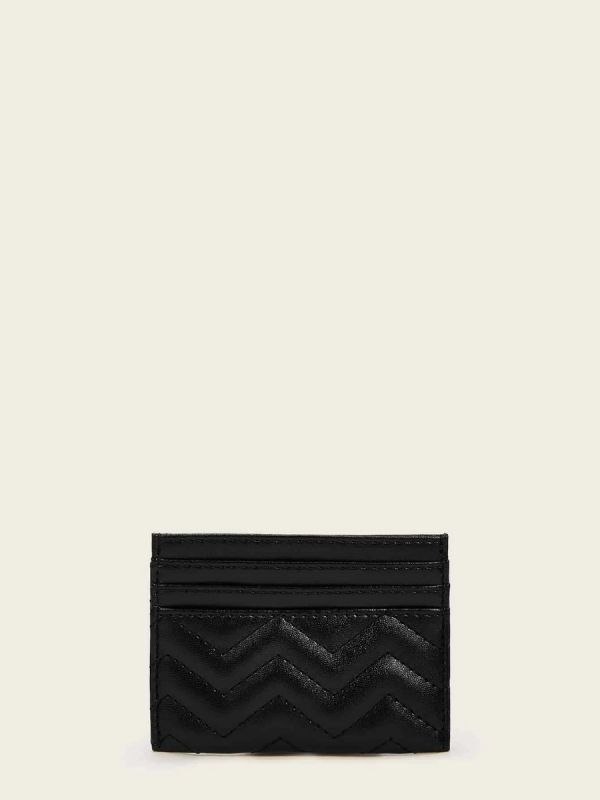 Black embroidery card holder