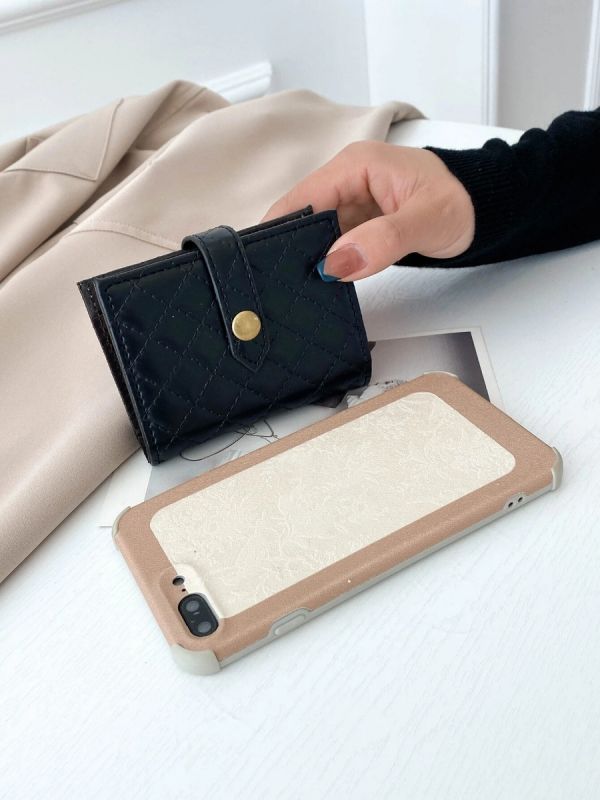 Black card holder with strap