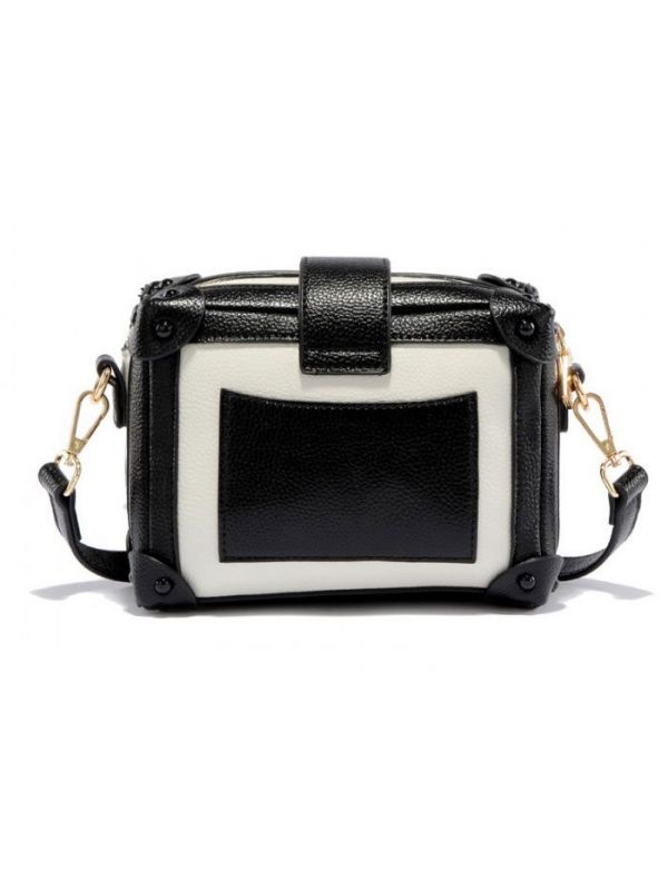 Black shoulder bag in white