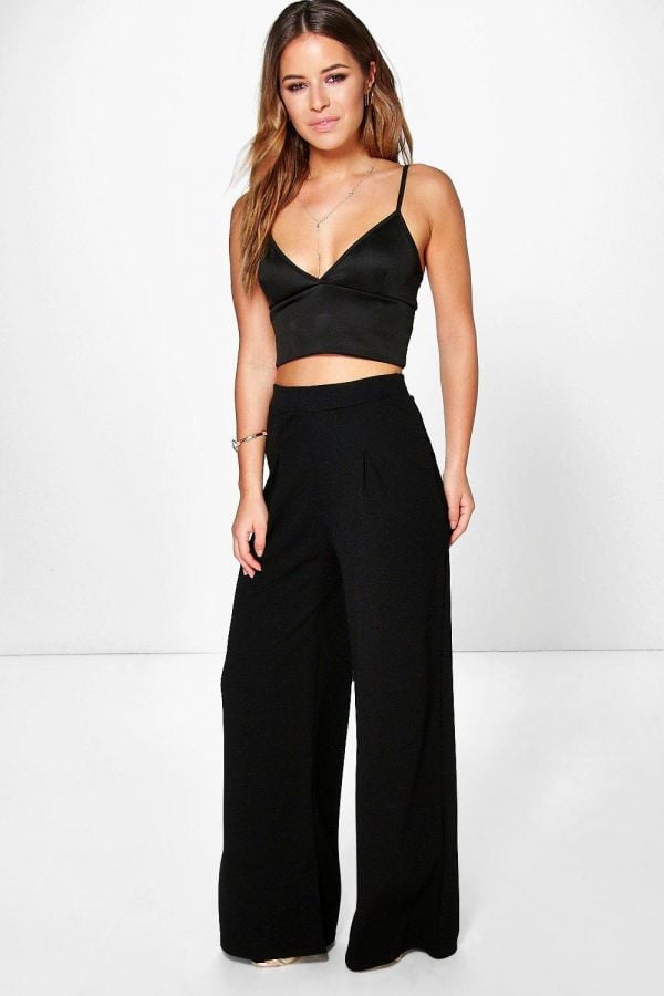 Wide black trousers