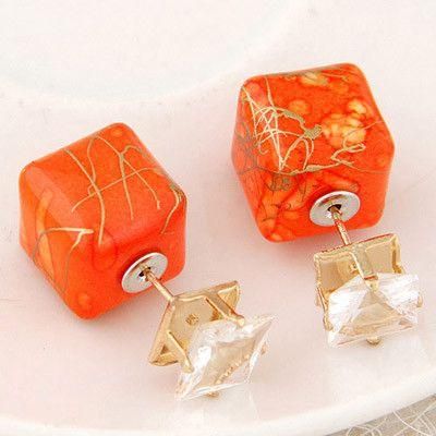Double-sided shaved square cubic zirconia