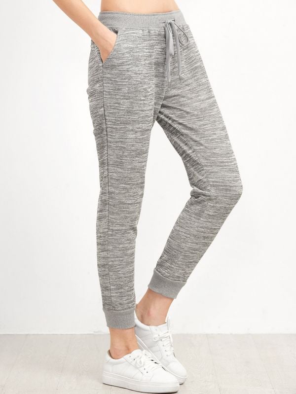 Casual pants with gray waistband