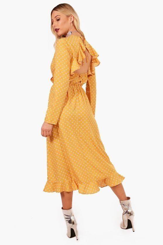 Dress yellow dotted