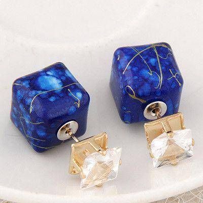 Double-sided shaved square cubic zirconia