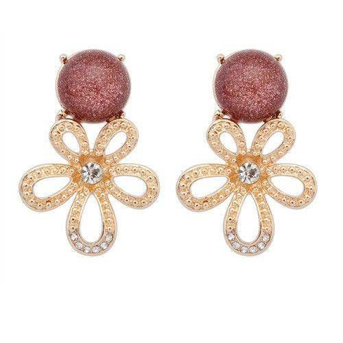 Flower & Stone Earrings