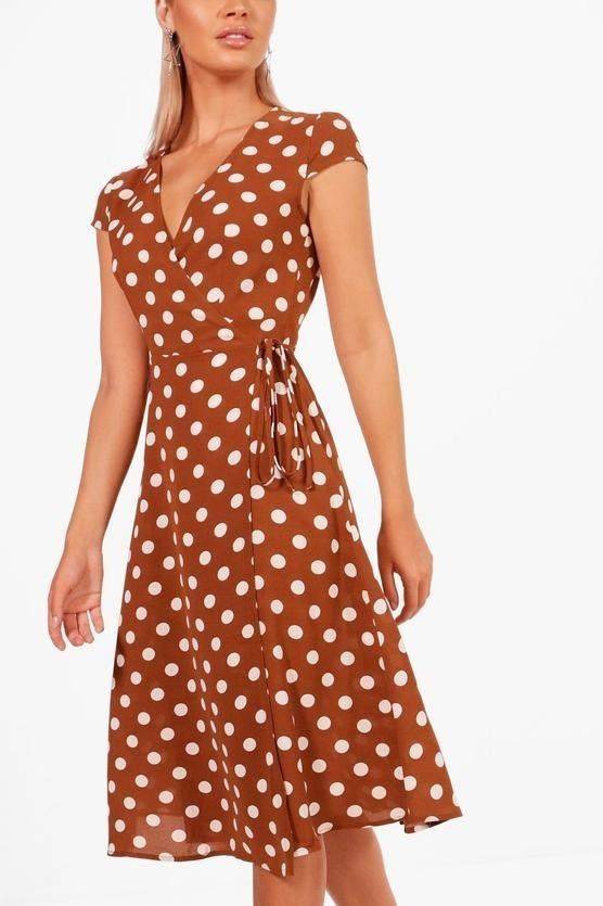 White Dotted Midi Dress