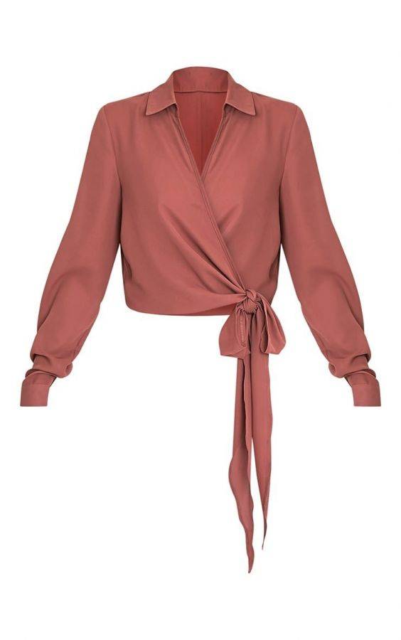 Pink blouse with sleeves