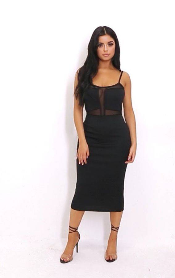 Cami Black Dress Medium Length