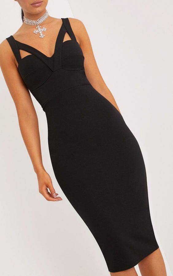 Medium black dress with open back