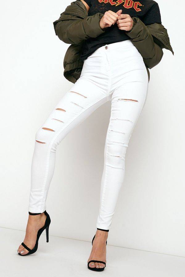 White tight jeans