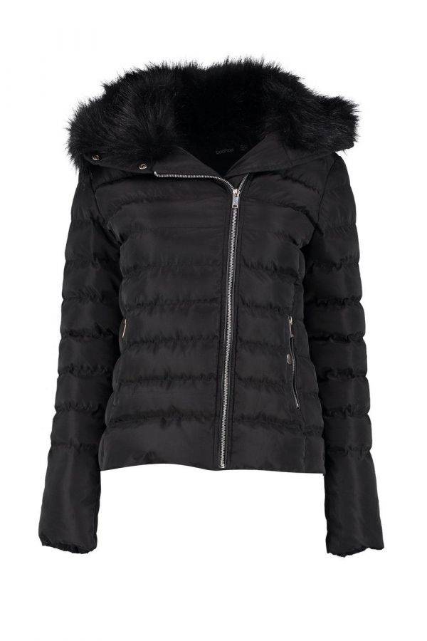 Jacket with fur collar