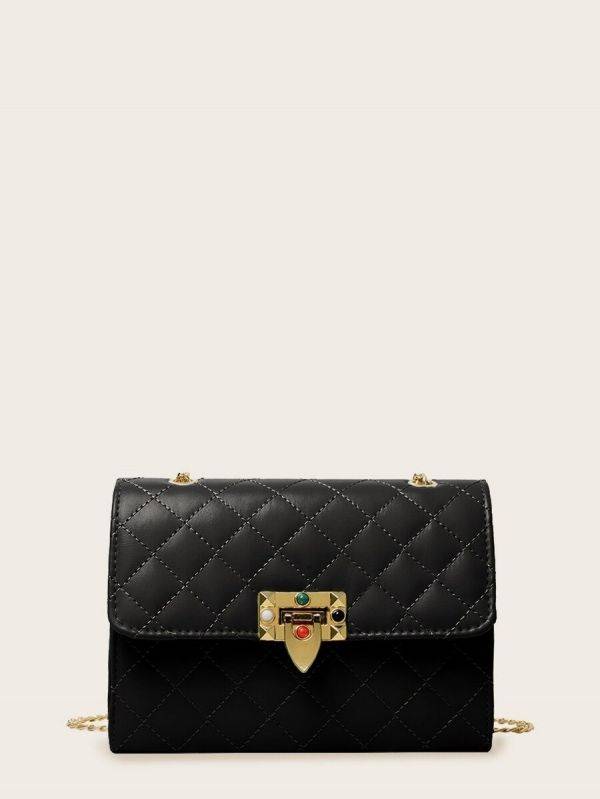 Square bag with colored stones