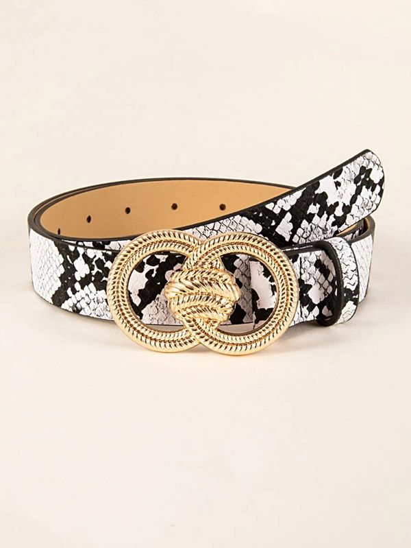Snake leather belt