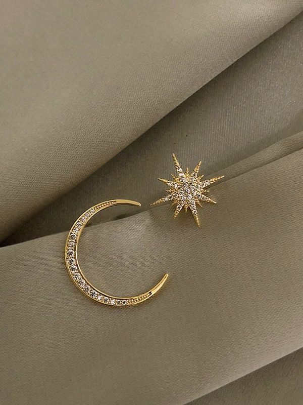 Crescent and star earrings
