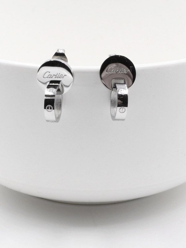 Cartier silver logo earring