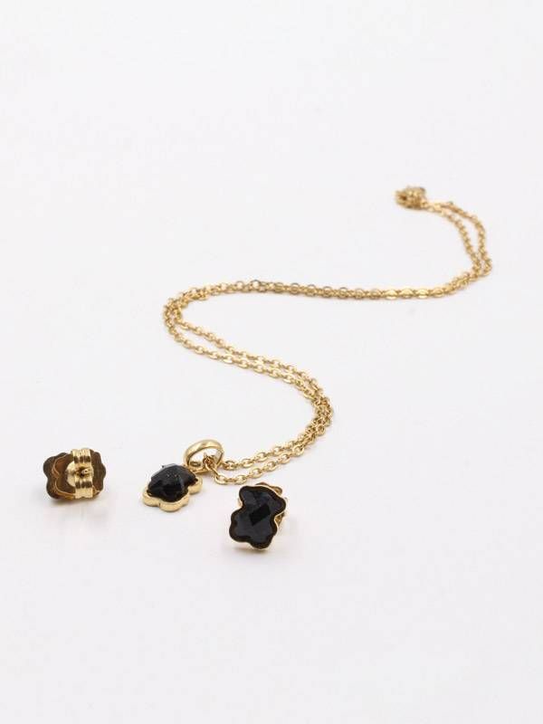 Toos black stone crystal set