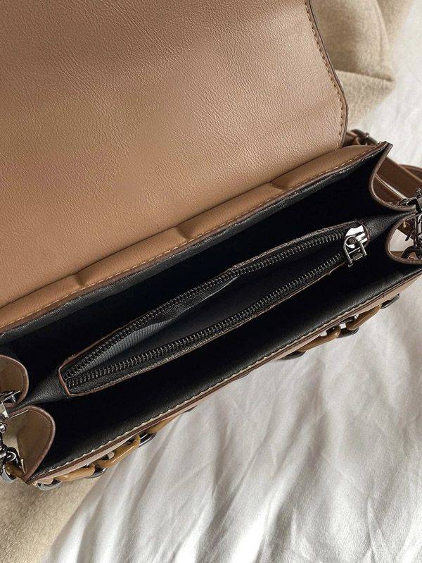 Leather middle bag for women