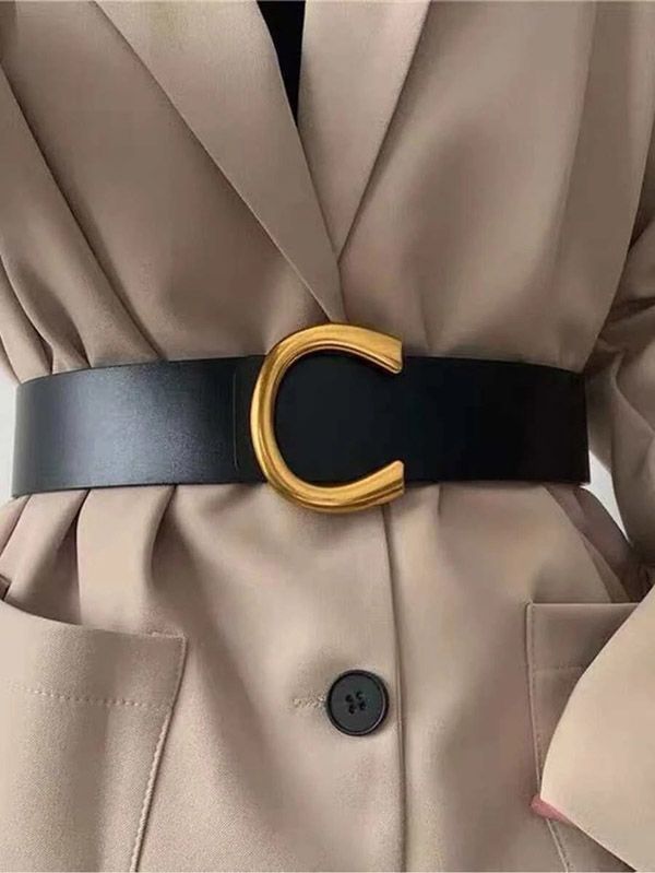 C . black leather belt