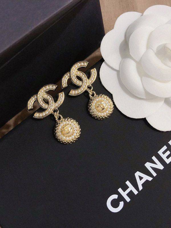 Chanel Logo Pendant Earring