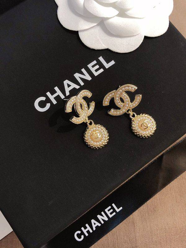 Chanel Logo Pendant Earring