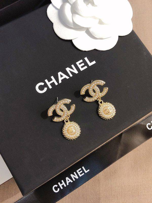 Chanel Logo Pendant Earring