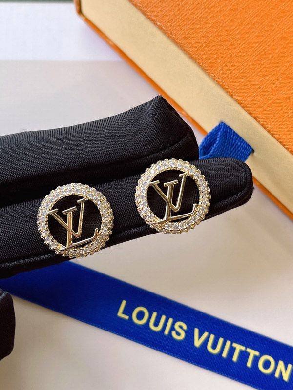 Louis Vuitton Zircon Curve Logo Earring