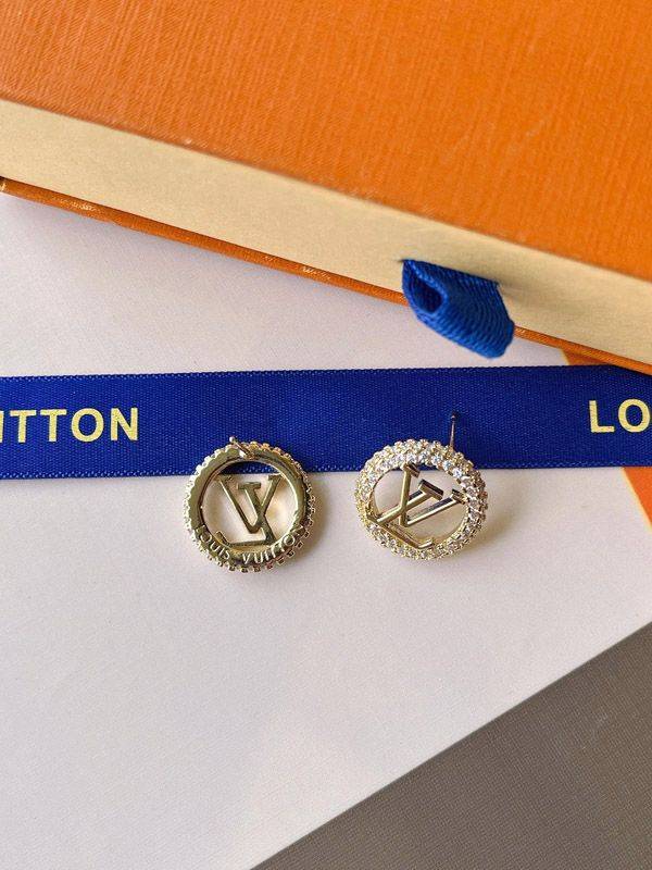 Louis Vuitton Zircon Curve Logo Earring