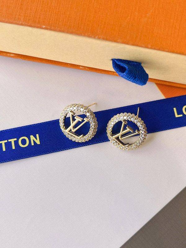 Louis Vuitton Zircon Curve Logo Earring