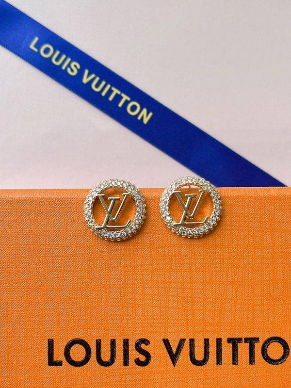 Louis Vuitton Zircon Curve Logo Earring