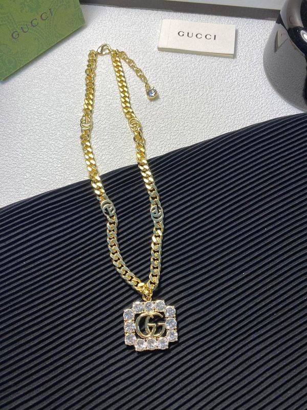 Gucci large gold crystal necklace